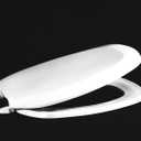 Centoco Eljer Emblem Elongated Toilet Seat with Square Front, Closed Front with Cover, Residential, Plastic, Made in the USA, EMB601-001, White