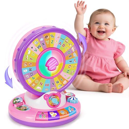 Learning Toys for 1 2 3 Year Old Boy Girl, Spin and Sing Alphabet Zoo with Sounds for Toddler 1-3, Educational Development Toy for Kid, Christmas Birthday Gifts for Baby 12-18 Months+