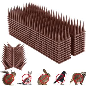 Bird Spikes, 20 Packs Bird Deterrent, Raccoon and Squirrel Deterrent, for Outdoor Repelling Birds and Reptiles, Squirrel Spikes for Fences and Roofs to Keep Birds AwayBrown