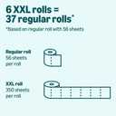 Amazon Basics 2-Ply Soft Toilet Paper, 6 Rolls, 350 Sheets per Roll, Equivalent to 37 Regular Rolls, Septic Safe