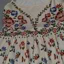 Women's Boho Floral Print Spaghetti Strap Pocket Midi Dress Casual Summer Dress, Size M