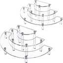 Gonice 2 Pack 3 Tier Clear Acrylic Display Riser, Half Moon Cupcake Stand, Perfume Organizer, POP Figures Display Shelf, Graduation Party Display Riser, Birthday Party Decoration