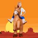 Stegosaurus Inflatable Horse Costume for Kids Halloween Riding a Horse Cowboy Costumes Funny Blow up Costumes for Boys Girls Cosplay Party