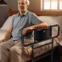 FORTEMOTUS Bed Rails for Elderly Adults Safety Foldable - Heavy Duty Bed Assist Rails for Senior, with Extendable Bed Guard Rails, Adjustable Heights, Storage Pocket& Safety Belt, can Withstand 450LB (For 4''-8'' Mattress)