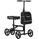 Economy Knee Scooter Steerable Knee Walker for Foot Injuries Compact Crutch Alternative with Dual Braking System (Black)