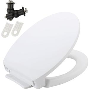 SS113/SS114 Toilet Seat Replacement Compatible with TOTO,Elongated Toilet Seat Soft Close,Traditional Toilet Seat Replacement,Toilet Lid Slow Close Quiet No Slam, Heavy Duty Elongated Toilet, White