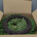 Christmas Norfolk Pine Wreath, 24 Inch Christmas Wreaths for Front Door, Real Touch Pine Wreath, Large Artificial Green Wreaths for Walls Windows Porches Farmhouse Indoor Outdoor Home Decor