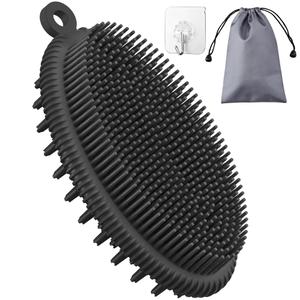 HEETA Silicone Body Scrubber, Gentle Exfoliating Body Scrubber, 2 in 1 Silicone Loofah Brush for Shower