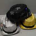 3 Pcs Happy New Year Party Hat Sequin Fedora Hat Flashing New Years