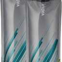 Vapur Collapsible Water Bottle With Carabiner, Compact Bottle Folds Flat For Hydration On The Go, Ideal for Traveling, Hiking or Camping, 34 Ounce, Grey & Teal, Pack of 2