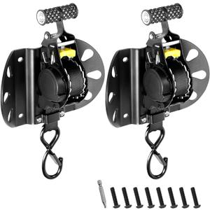 Retractable Ratchet Straps Compatible with 20152025 Ford F-150, Auto Retract Tie Down Straps for Truck Bed, Heavy-Duty Mount Brackets, 2PCS (Not for Vehicles Featuring Side Panels)