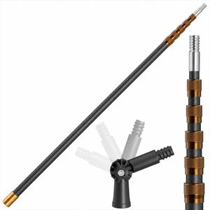 10FT Heavy-Duty Fiberglass Telescoping Extension Pole with Twist Lock,Non-Conductive for Electrical Safety,High Stiffness for Painting,Cleaning,Dusting,Window Washing–Universal 3/4" Threaded Tip