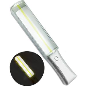 MAGDEPO 4X Lighted Handheld/Hand-Free Bar Magnifier 6 Bright LEDs with Yellow Tracker Line + 2X Stick Bar Magnifier Ideal for Reading Small Prints, Map, Newspaper, Magazine, Low Vision