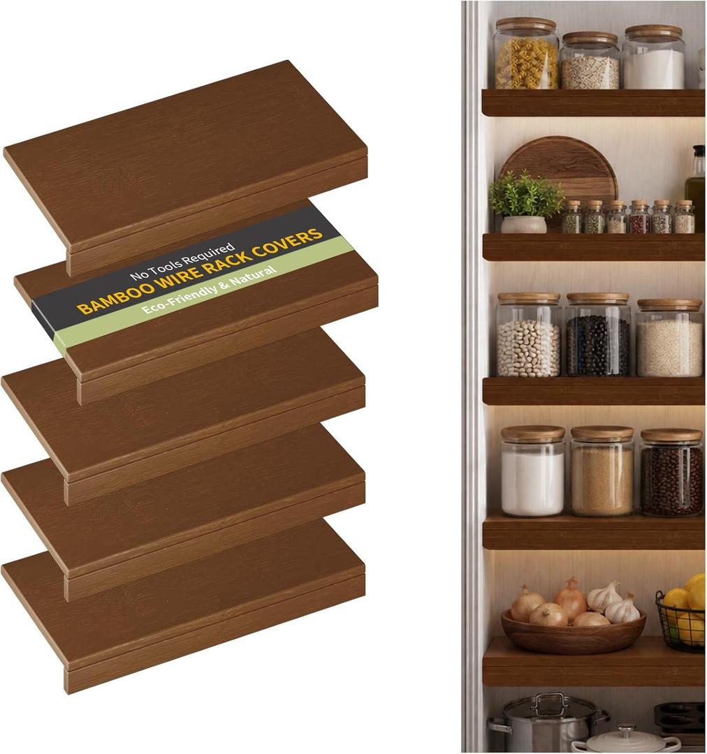 Wire Shelf Covers,24" W x 12" D,5pcs,Walnut