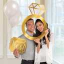 Stunning Ring Photo Prop Set - Frame, 22.5" x 16" & Cutout, 9.25" x 11 (2 Pcs.) - Perfect for Engagements, Weddings, and Anniversaries