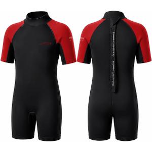 Kids Wetsuit for Boys Girls, 3/2mm Neoprene Shorty/Full Suit, Toddler Youth Thermal Swimsuit for Swimming, Surfing, Snorkeling, Beach and Pool (Small)
