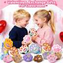 BainGesk Valentines Day Gifts for Kids School, 24 Pack Soft Paw Plush Keychains with Gift Boxes, Ideas Valentines Day Gifts for Kids Classroom, Exchange Gifts for Girls Boys, Valentine Party Favors
