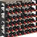 MOGELAFOO 48 Bottles Wine Rack Freestanding Floor, 6-Tier Wine Storage Shelves with Table Top, Bamboo Wine Display Rack for Kitchen, Bar, Dining Room, Ivory White and Black