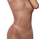 Bodystocking for Women Sexy Bodysuits Nylon Sheer Dress Adjustable Halter Silky Oily Bodysuit Glossy Body Stockings (Brown)