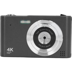 Digital Camera, 4K 48MP Autofocus HD Compact Camera 16X Zoom, Built in Flash, Anti Shake,Travel Portable Compact Camera for Beginners (Black)
