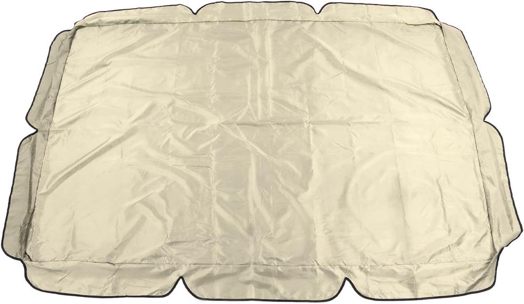 Swing Canopy, 600D Silver Coated Oxford Cloth Patio Lawn Garden Porch Swings Cover, Swing Top Cover for Outdoor(Beige)