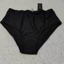 Tempt Me Womens High Cut High Waisted Bikini Bottoms Tummy Control Bathing Suit Bottoms Swim Bottom Swimsuit Bottom (Small, Black)