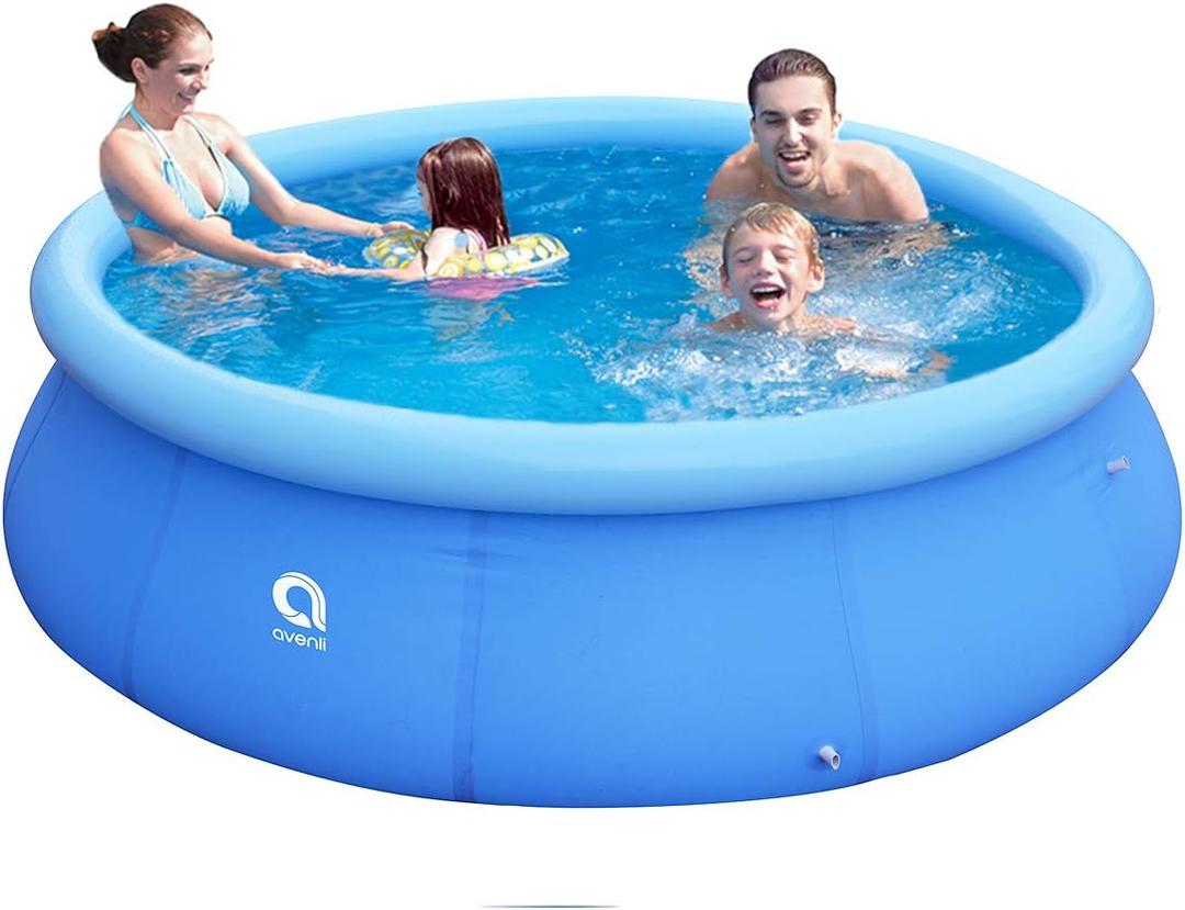 Inflatable Top Ring Swimming Pools for Adults Outdoor Easy to Set 10 ft X 30 in Blue