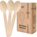 Pantry Value [100 Count] Wooden Spoons Disposable, Splinter-free Biodegradable Spoons, Eco-friendly, Compostable Utensils for Outdoors, Parties, and events