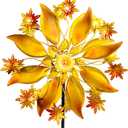 Solar Wind Spinner with Solar Powered Glass Ball - Weather Resistant Metal Sun Wind Sculptures Yard Decoration with Unique Finishes & Special Effects for Lawn, Garden & Patio