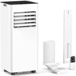 ZAFRO 8,000 BTU Portable Air Conditioners Cool Up to 350 Sq.Ft, 4 Modes Portable AC with Remote Control/Large LED Display/24Hrs Timer/Installation Kits for Home/Office/Dorms, White