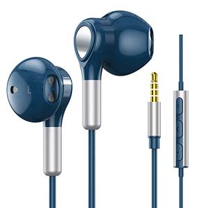 Headphones Wired, In-Ear Wired Earphones Earbuds, Half in Ear Headphones 3.5mm Jack, Wired Headphones with Microphone and Volume Control for iPhone, Samsung, Android, iPad,MP3,Most 3.5mm Audio Devices