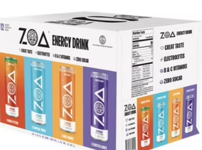 ZOA Zero Sugar Energy Drinks, Variety Pack - Sugar Free with Electrolytes, Healthy Vitamin C, Amino Acids, Essential B-Vitamins, and Caffeine from Green Tea - 12 Fl Oz (Pack of 12) BBD: 096-07-26