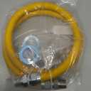 48" Gas Dryer Hose Kit,Stainless Steel Stove Gas Line with Connector 1/2" MIP 1/2"FIP 3/4"MIP Fitting,5/8" OD(1/2" ID) Gas Connector Kit for Stove,Gas Stove, Dryer,Water Heater-by MIFLUS