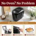 Elite Gourmet Programmable Bread Maker, 2 lb Loaf, 3 Sizes, 19 Presets incl. Gluten-Free, Dough & Jam, Delay Timer, Black