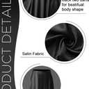 Mist Azur Women's Elegant Silky Satin Mini Skirt High Waist Bias Cut Short Skirt Leopard Print Mini A Line Skirts for Women (Black, M)