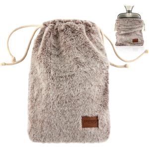 samply Hot Water Bottle with Soft Cover, 2L Hot Water Bag for Menstrual Cramps, Neck and Shoulder Pain Relief, Hot Compress, Hand Feet Warmer, Brown