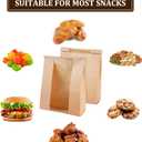 100 Pcs Bread Bags for Homemade Bread Sourdough Bags Paper Kraft with Window 14" x 8.3" x 3.5" with Tin Strip and 500 Pcs Seal Stickers for Cookies Coffee Beans and Bakery
