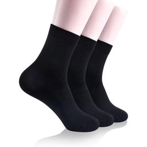 Bamboo Low Quarter Thin Ankle Sock for Men and Women Natural Breathable Comfortable Socks 6 Pairs (Black, L)