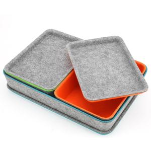 Welaxy stackable Lidded drawer organizer bins home office work desktop storage box with lid for junk makeup stationery decluttering sorting 3-pack (Orange + Green + Turquoise)