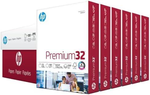 HP Printer Paper | 8.5 x 11 Paper | Premium 32 lb | 6 Pack - 3000 Sheets | 100 Bright | Made in USA - FSC Certified | 113100C (Count Undetermined)