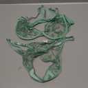 Lilosy Sexy Underwire Cute Push Up Strappy Embroidered Mesh Sheer Lingerie Set See Through Panty Bra (Medium, Light Green)