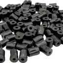 Natural Buffalo Bone Beads, 8mm Cylindrical, 2mm Hole, 100 Pieces, Two Tone (Black)