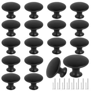Romeda 18 Piece Drawer Knobs, Black Cabinet Knobs with Screw, 30mm Drawer Pulls for Dresser, Kitchen, and Cabinet Drawers