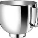 5 QT Stainless Steel Bowl,Compatible with Kitchenaid Artisan&Classic Series Silver,Polished