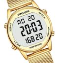 Women's Step Counter Pedometer Watch with Stainless Steel Bracelet, Stylish Design, No App, No Charging Needed for Step, Calorie, Distance, Alarm, Countdown Timer, TU-2401