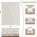 U'Artlines 8x10ft Washable Area Rug for Living Room, Beige | Minimalist Modern, Soft Fluffy, Non Slip High-Low Pile Rug for Bedroom, Carpet for Dining Area, Kids Nursery Room