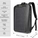 Ultra-Portable 13W EVA Hard-Shell Solar Backpack with Built-in Solar Panel, Combination Lock, 15L Storage & Breathable Back Support for Laptops, Tablets, Hiking, and Travel, Small