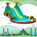 Dinosaur Water Slide Bounce House, Dual Slides & Splash Pool, Ages 3-10 | 7-in-1 Water Park with Climbing Wall, Tunnel, Water Cannon, Sprinklers and Oversized Pool for Endless Backyard Summer Fun, Large