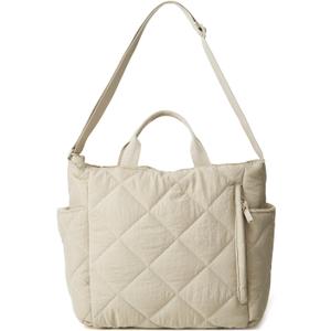 Puffer Tote Bag Women Quilted Crossbody Handbag Lattice Padded Puffy Purse Casual Satchel Bag