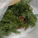 6.5FT Christmas Garland with Lights & Timer,Realistic Green Cedar Garland Battery Operated with Pinecones,Red Berry,Lush Pine Needle Cypress Garland for Mantle,Table,Fireplace,Stairs Railing,Door